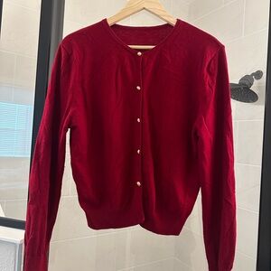 Women's Red Cardigan Sweater